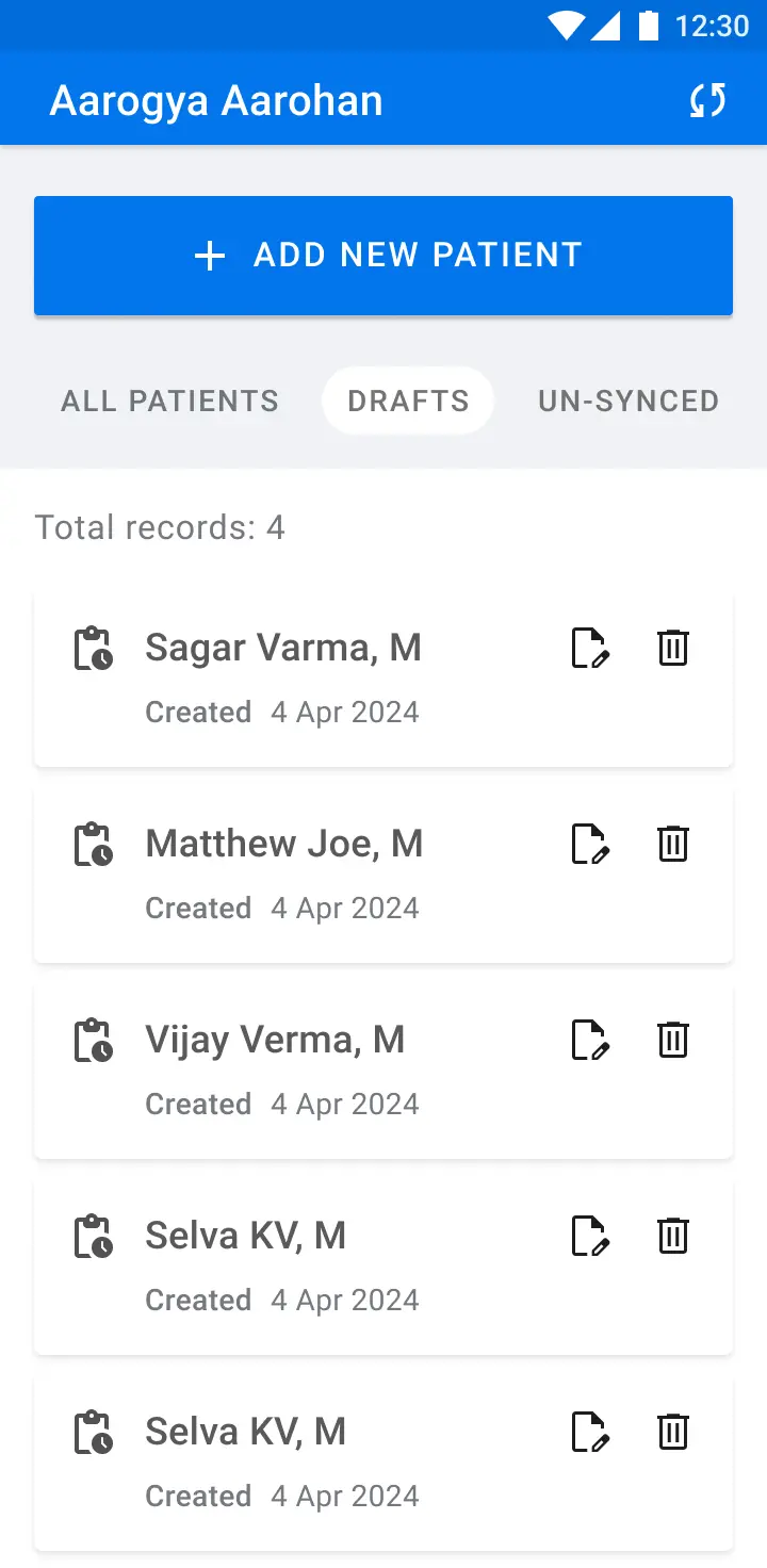 Hi-Fi — Case management screens
