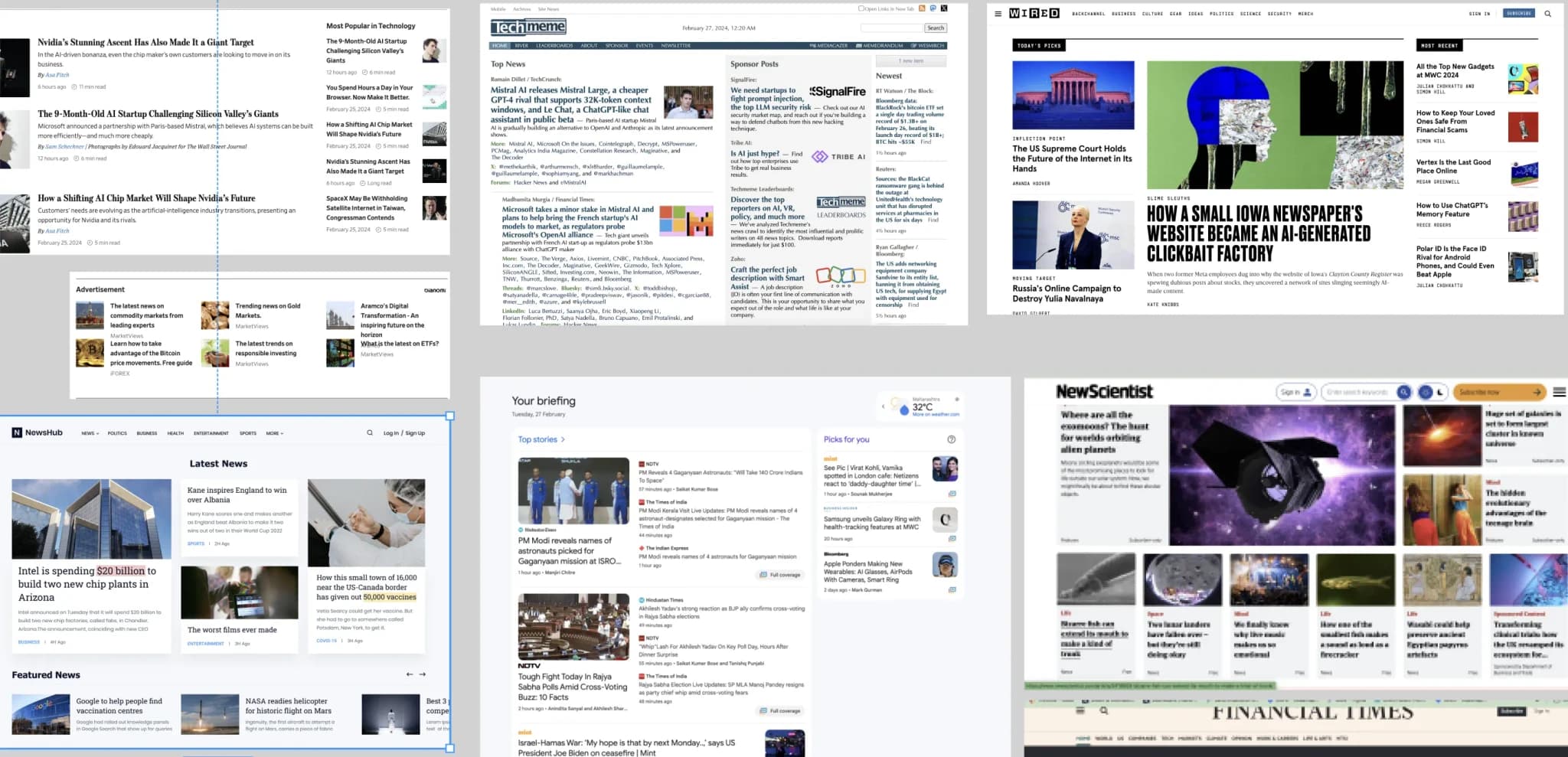 Competitive analysis of news platforms — CNET, The Hindu, Livemint, The Verge, Google News